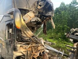 Bus Aero Tabrak Truk Tronton di Jalan Tol Pekanbaru-Dumai, 13 Penumpang Terluka