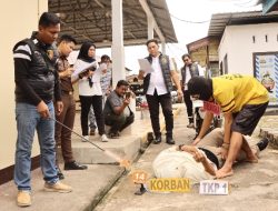 Polsek Bangko Gelar Rekonstruksi Kasus Pembunuhan di Parit Atmo Bagansiapiapi