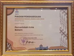 Anugerah Manajemen ASN 2024, Kota Batam Raih Penghargaan Terbaik 1 Nasional Kategori Pengelolaan Sistem Informasi dan Data