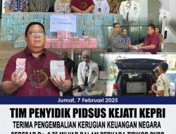 Tersangka Korupsi PNBP Jasa Penundaan Kapal di Batam Kembalikan Rp 3,75 Miliar ke Kejati Kepri